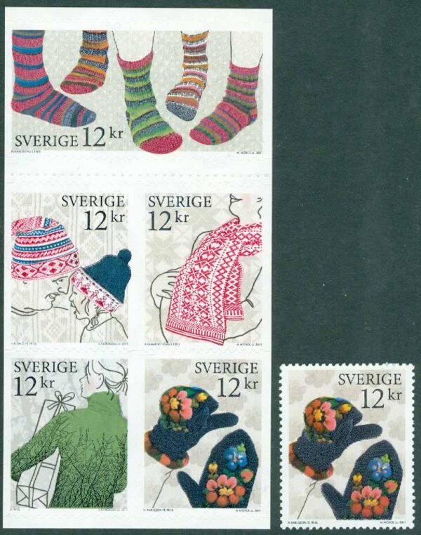 Sverige - F 2863-2867C Julpost - Utrikes julpost 2011, 6 kpl **