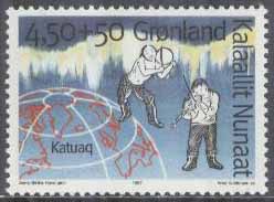Grönland – F  299 b Katuaq Grönlands kulturhus i Nuuk – Norrsken – Jordglob, 1 kpl **