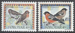 Färöarna – F  315-316 Invasionsfåglar – Gråsiska & Domherre, 2 kpl **