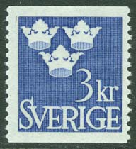 Sverige – F  317 Tre kronor, 3 kr blå **