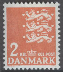 Danmark – F  319 a Lilla Riksvapnet 2 kr röd **