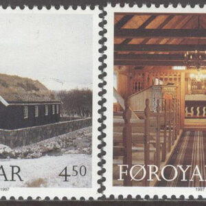 Färöarna – F  326-327 Jul 1997 – Träkyrkan i Hvavik, 2 kpl **