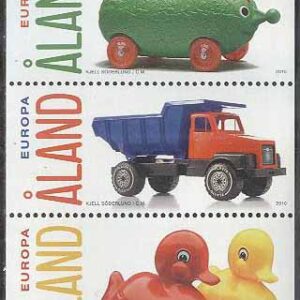 Åland – F  327-329 Plastleksaker från Åland bla Lastbil, 3-strip kpl **