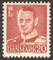 Danmark – F  331 Frederik IX 20 öre brunröd **