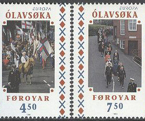 Färöarna – F  338-339 Europa CEPT 1998 Nationella högtider, 2 kpl **