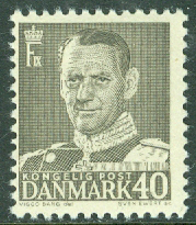 Danmark – F  338 Frederik IX 40 öre grå **