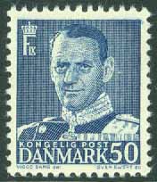 Danmark – F  341 Frederik IX 50 öre mörkblå **