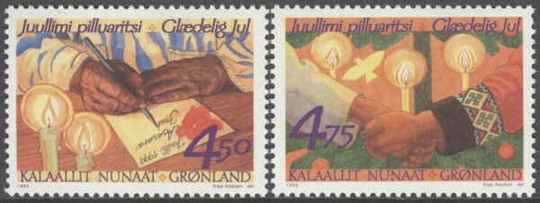 Grönland - F  344-345 Julfrimärken 1999, 2 kpl **