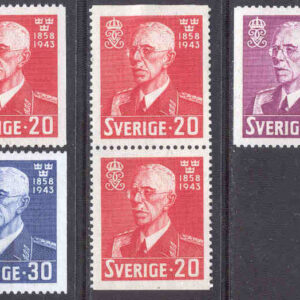 Sverige – F  344-346 Gustaf V 85 år, 5 kpl **