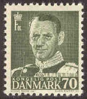 Danmark – F  344 Frederik IX 70 öre grön **