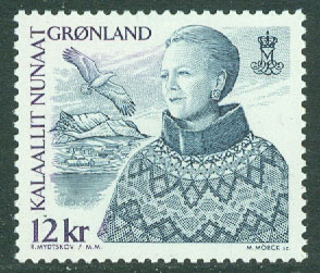Grönland – F  370 Drottning Margrete II – Fågel, 12,00 kr **