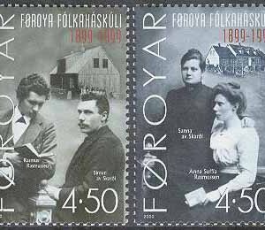 Färöarna – F  372-373 Folkhögskolan 100 år, 2 kpl **
