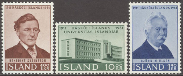 Island - F  390-392 Islands Universitet 50 år, 3 kpl **