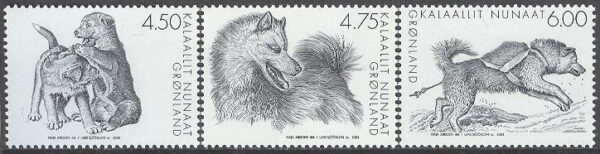 Grönland - F  391-393 Draghundar från Grönland, serie 3 kpl **