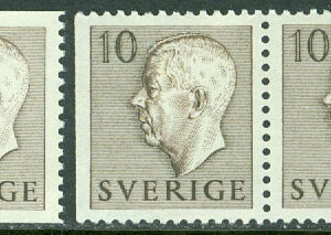 Sverige – F  400A+BB Gustaf VI Adolf typ I, 10 öre, 3 ol **