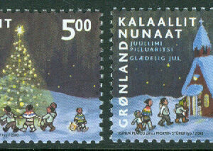 Grönland – F  405-406a Julfrimärken 2003, 2 kpl **