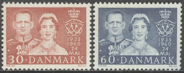 Danmark - F  407-408 Kungaparets Silverbröllop, 2 kpl **