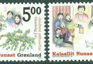 Grönland – F  423-424a Julfrimärken 2004, 2 kpl **