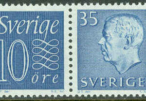 Sverige – F  425SX2 Gustaf VI Adolf typ III/siffertyp, 10 + 35 öre par **