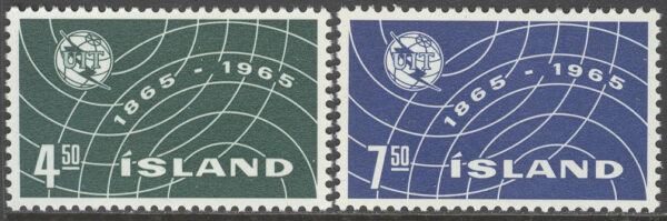 Island - F  427-428 Internationella Teleunion ITU 100 år, 2 kpl **