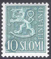 Finland – F  431 m/54 Lejontyp 10 Mk grön **