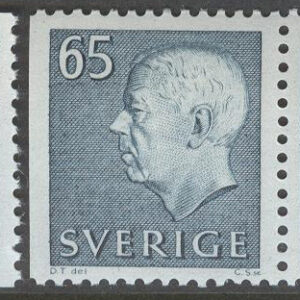 Sverige – F  435 A + BB Gustaf VI Adolf, typ III, 65 öre blågrön, 3 kpl **