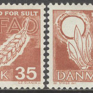 Danmark – F  438 a-b Världskampanjen mot Hungern 1963, 2 kpl **
