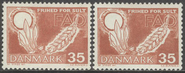 Danmark - F  438 a-b Världskampanjen mot Hungern 1963, 2 kpl **