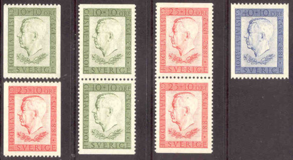 Sverige - F  442-444 Gustaf VI Adolf 70 år, 7 kpl **