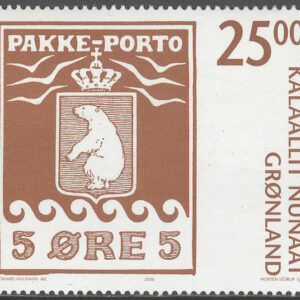 Grönland – F  449 PAKKE-PORTO märke 100 år – 25.00 kr, 1 kpl **