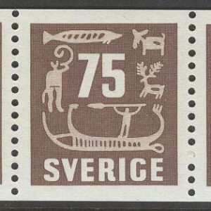 Sverige – F  463 x 5 Hällristningar, 75 öre brun, 5-strip kpl **