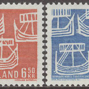 Island – F  463-464 Norden II – Postsamarbete – Vikingaskepp, 2 kpl **