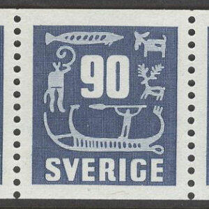 Sverige – F  465 x 5 Hällristningar, 90 öre blå, 5-strip kpl **