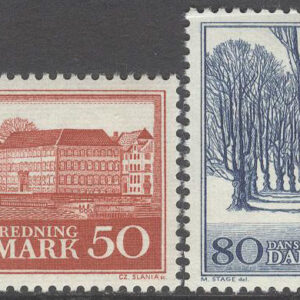 Danmark – F  468-469 b Naturskyddet – Byggnad – Träd, serie 2 kpl **
