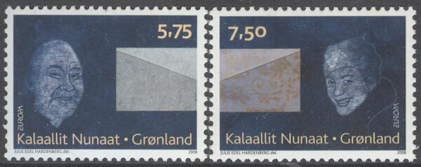 Grönland - F  483-484a Europa CEPT 2008 Brevskrivning, 2 kpl **