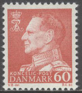Danmark – F  484 b Frederik IX 60 öre röd **