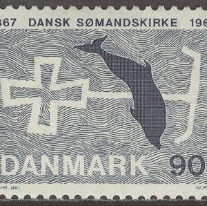 Danmark – F  491 Danska sjömanskyrkan 100 år – Delfin, 1 kpl **