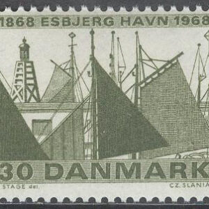 Danmark – F  492 Esbjergs hamn 100 år – Båtar – Fyr, 1 kpl **