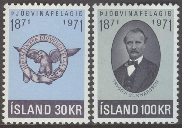 Island - F  492-493 Patriotiska Sällskapet 100 år, serie 2 kpl **