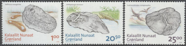 Grönland - F  492-494 Grönländska fossil I, 3 kpl **