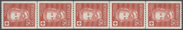 Sverige - F  502 A x 5 Röda Korsidén 100 år, 5-strip kpl **