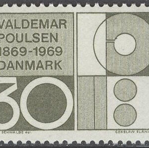 Danmark – F  513 Valdemar Poulsen, fysiker, 1 kpl **
