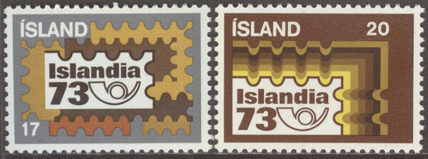 Island - F  519-520 Frimärksutställningen Islandia 73, serie 2 kpl **