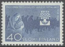 Finland – F  522 Världsflyktingåret 1960, märke **