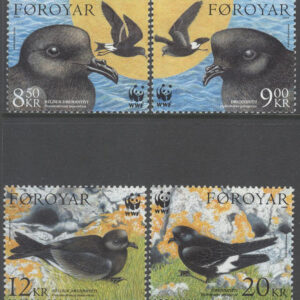 Färöarna – F  530-533 Fåglar – Stormsvala – WWF, serie 4 kpl **