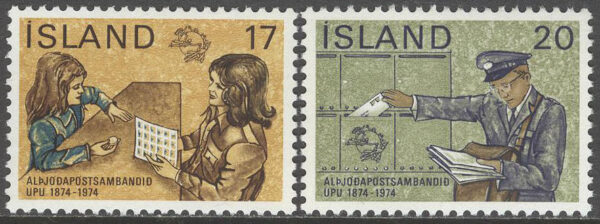 Island - F  535-536 Världspostföreningen UPU 100 år, serie 2 kpl **