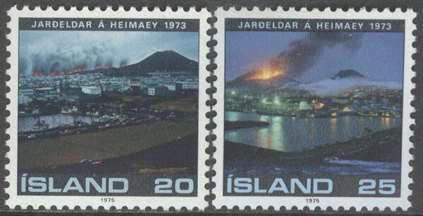Island - F  537-538 Vulkanutbrottet på Hemön 1975, 2 kpl **