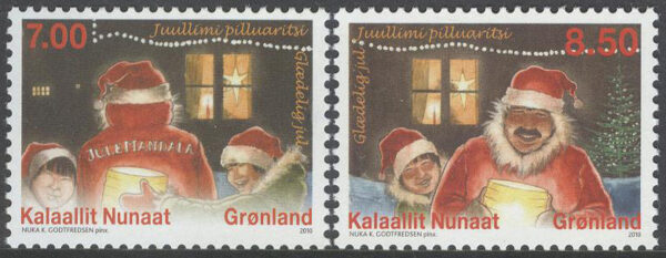 Grönland - F  542-543a Jul 2010 - Jultomtar, 2 kpl **