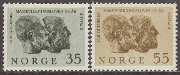 Norge - F  547-548 C M Guldberg & P Waage, 2 kpl **