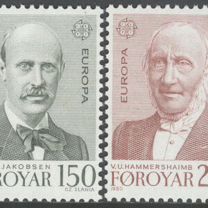 Färöarna – F   55-56 Europa CEPT 1980 Berömda personer, serie 2 kpl **